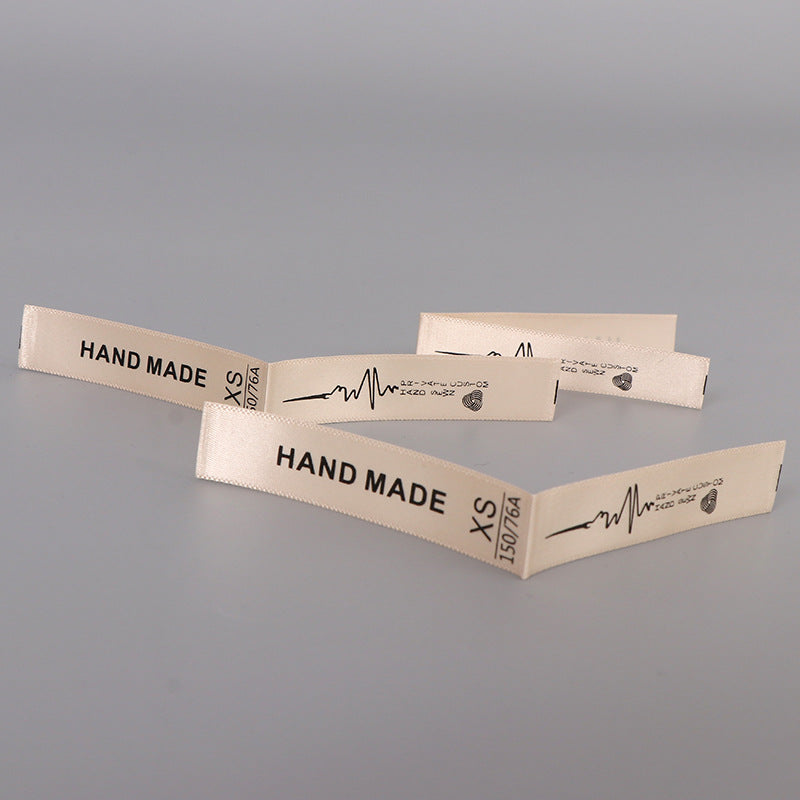 Custom (Text Only) Printed Satin Labels for Clothing Apparel